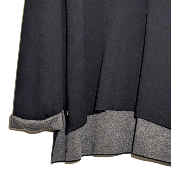 Reiss Chloe Black Gray Turtleneck Cashmere Blend Roll Neck Sweater Nigh Size M-L - Picture 4 of 8